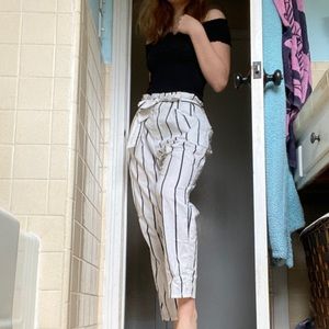 Kiss & Cry Striped Boutique Pants Tie Waist